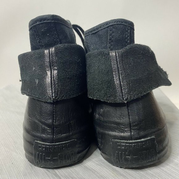 Converse Chuck Taylor All Star Shroud Black Leather Zip Sneakers Lace Up Women 8 - Picture 6 of 9